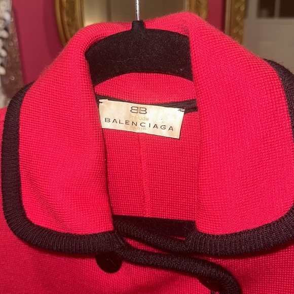 Vintage Balenciaga Red Wool Coat 40 - Picture 2 of 7